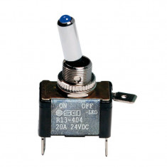 Intrerupator basculant cu LED, 2 terminale 12V - 20A - Albastru LAM45559