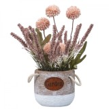 Aranjament floral in ghiveci ceramica H 27cm crizantema lavanda Zilan ZTS8054