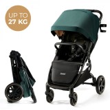 Carucior Sport Kinderkraft Mitzy, Ultra Compact, 0-22 kg, Jade Green, Copertina Impermeabila UPF50+, Accesorii Incluse