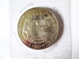 Gibraltar 1 Crown 1991 UNC,moneda aniversara Royal Yacht Britannia,10 ani de la casatoria lui Chales cu Diana,in blisterul original sigilat