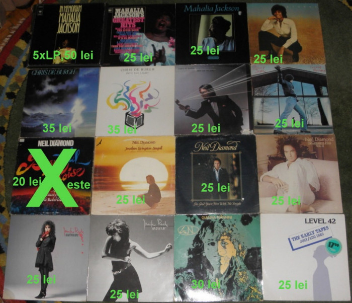 vinyl Neil Diamond,Chris de Bourgh,Mahalia Jackson,Gianna Nannini