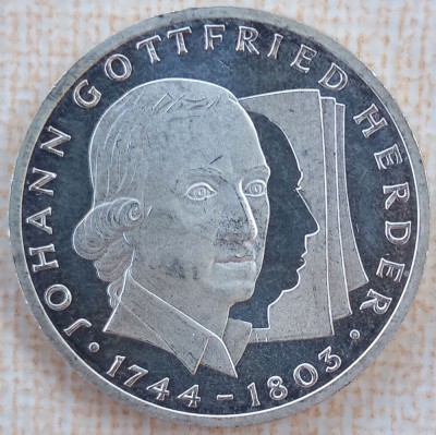 (A478) MONEDA DIN ARGINT GERMANIA - 10 MARK 1994, LIT. G, J.G. HERDER - PROOF foto