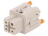 Conector HDC Inserturi Contact Mamă 4 3 PE 10A