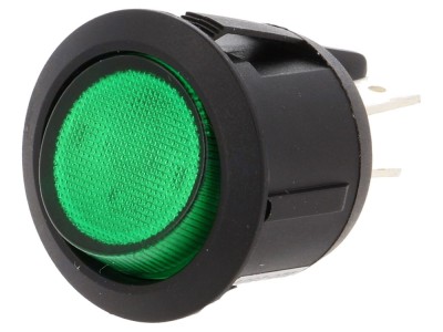 Comutator Rocker ON-OFF Verde foto
