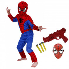 Set costum Spiderman si pistol pentru baieti foto