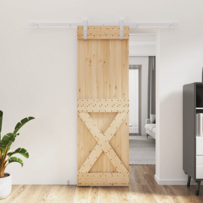 vidaXL Ușă glisantă cu set de feronerie 70x210 cm, lemn masiv de pin foto