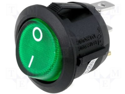 Intr CR 20.2mm 10A 230Vac LED verde I-O R13-112-AC foto