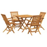 Set mobilier de gradina, 5 piese, lemn masiv de tec