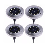 BZRSH Set 4 Lampi Solare Gradina 8 LED Fixare Pamant Rezistente Apa Alee Bordura
