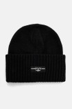 Aeronautica Militare caciula culoarea negru, din tricot gros, CU059L520