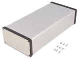 Carcasă aluminiu gri 103x220x53mm