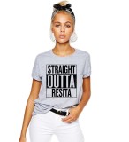 Tricou dama gri - Straight Outta Resita - 2XL, THEICONIC