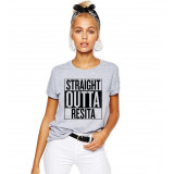 Tricou dama gri - Straight Outta Resita - XL