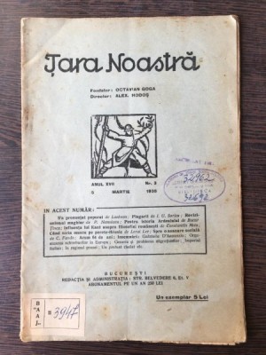 Tara Noastra - Nr. 3 Anul XVII 5 Martie 1938 foto