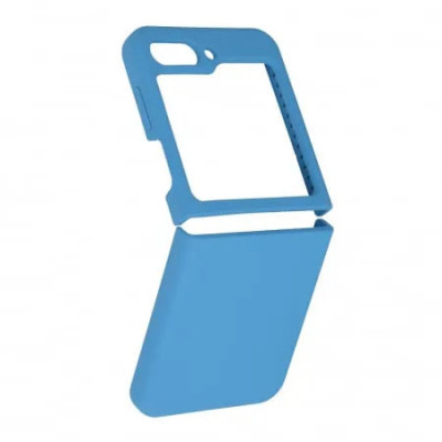 Husa Samsung Galaxy Z Flip 5 Silicon Albastru Slim Mat cu Microfibra SoftEdge foto