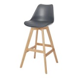 Scaun Bar GoodHome Urban Pitaya, Gri &Icirc;nchis, Cadru Lemn, 50x43x100cm, Bucatarie Living