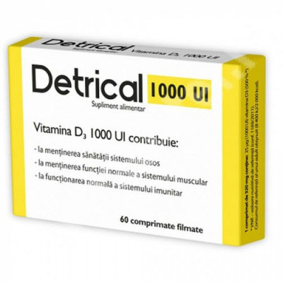 Detrical vitamina D3 1000UI, 60cps, Zdrovit foto