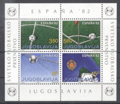 Yugoslavia 1982 Football, Soccer, perf.sheetlet, MNH AL.037 foto
