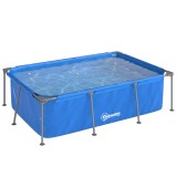 Outsunny Piscină dreptunghiulară cu structură metalică și pompă de filtrare, 260 x 181 x 67 cm, Albastru | Aosom Romania