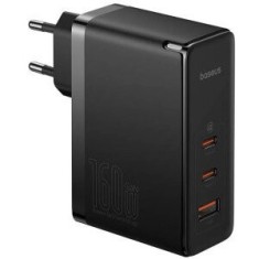 Incarcator retea Baseus GaN5 Pro Digital,Quick Charge 160W,2xUSB Type-C Output 5V/3A,1xUSB,(include Cablu USB Type-C la USB Type-C de 240W),negru