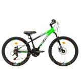 Cumpara ieftin Bicicleta Copii Dhs Terrana 2423 - 24 Inch, Negru/Verde Ultimate FactoryBikes