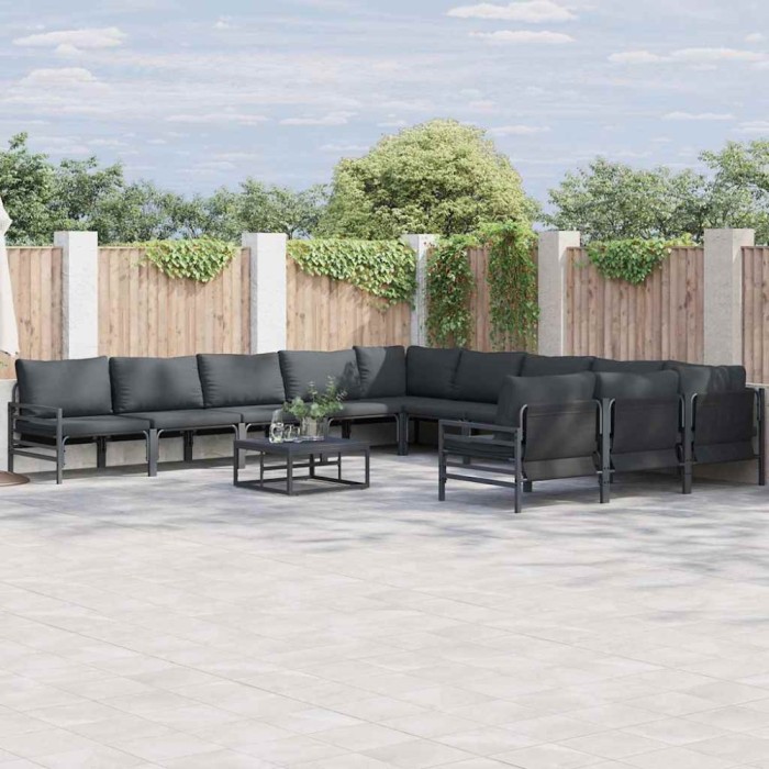 vidaXL Set de canapele pentru grădină Antracit Oțel 3379024