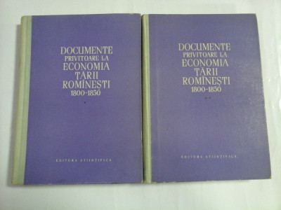 DOCUMENTE PRIVITOARE LA ECONOMIA TARII ROMANESTI 1800-1850 ( 2 VOL ) foto