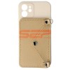 Husa iPhone 12 Tip Portofel cu Curea, TPU, Bej - Protectie Completa si Acces Facil