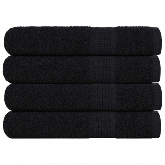 vidaXL Prosoape pentru saună 4 buc Negru 80x200cm 360 g/m&sup2; 100% bumbac 136960