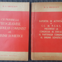 2 carti N.S. Hrusciov, 1961, programul comunistilor sovietici, ed Politica