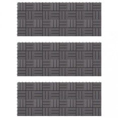 Plăci pardoseală, 30 buc., gri, 30x30 cm, lemn masiv de acacia