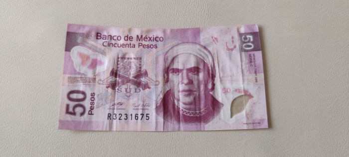 50 Pesos 2005 (7 septembrie) - Series C polimer (cu defect)