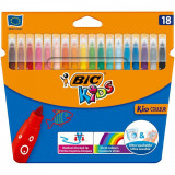Set markere colorate lavabile, Bic Kids Visa, 18 buc