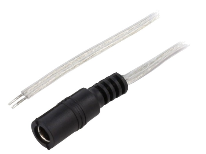 Cablu DC transparent 2x0,5mm2 2m