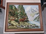 Cerb goblen vechi, decor de perete