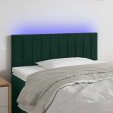 vidaXL Tăblie de pat cu LED, verde &icirc;nchis, 100x5x78/88 cm, catifea 3121895