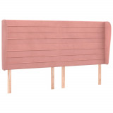 Cumpara ieftin Tablie de pat cu aripioare, roz, 183x23x118/128 cm, catifea