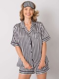 Set pijama dama cu dungi alb-negru - S(36)