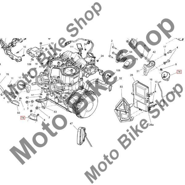 MBS Tampon SX fata/spate suport motor Ski-Doo Summit X 800RETEC XM-163, 2015, Cod Produs: 512060729SK