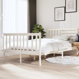 VidaXL Cadru de pat Small Double 4FT, alb, 120x190 cm, lemn masiv