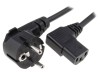 Cablu Alimentare 3x1mm2 cu Ştecăr Unghiular și Conector IEC C13 90&deg;