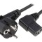 Cablu Alimentare 3x1mm2 cu Ştecăr &icirc;n Unghi și IEC C13 90&deg;