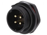 Soclu SP21 tată PIN 4 IP68 30A 500V 4mm2 -25&divide;85&deg;C
