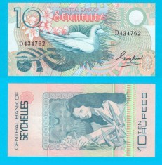 Seychelles (p#28) 10 Rupees 1983 UNC &#039;Corb de mare&#039; serie: D 434762