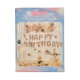 Set Happy Birthday cu baloane in forma de inima si stele
