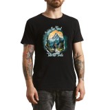 Tricou Barbati Outdoor Vibes, grafica in stil retro, negru, marimea M