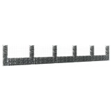 Coș gabion &icirc;n formă de U cu 6 st&acirc;lpi, 620x20x100 cm, fier