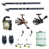 Set pescuit sportiv 2 lansete Ultra Carp 2.7m, proiector solar, 2 mulinete, 2 senzori cool angel