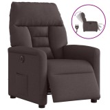VidaXL Fotoliu rabatabil electric, maro &icirc;nchis, material textil