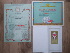 Lot diplome securitate militie UTC comunism armata distinctii foto